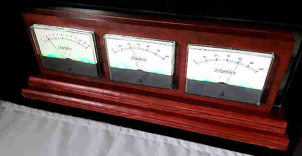 3 Drehspulinstrumente als Uhr